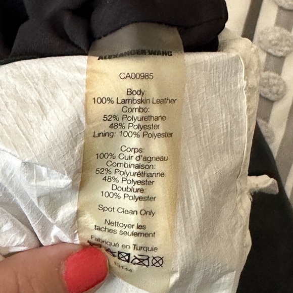 Brand New T by Alexander Wang Leather Lambskin Leather Color block Top Size 2 - Picture 8 of 8